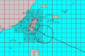 超強颱風今襲台周六較接近香港