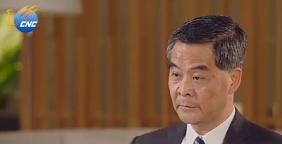梁振英向內地官媒續打「港獨牌」