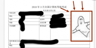 資格試考生誤用表情圖片作相片 網友：快點去整容吧