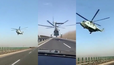 解放軍直升機於高速公路超低空飛行影片曝光引關注