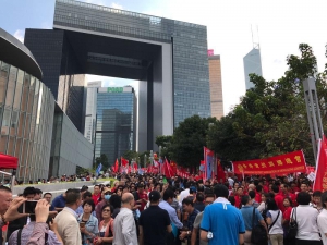 撐釋法大聯盟在立法會外集會