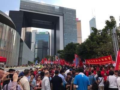 撐釋法大聯盟在立法會外集會