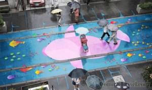 【旅遊】雨天更浪漫&nbsp;首爾街道遇雨現塗鴉
