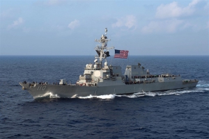 美軍兩艘導彈驅逐艦周日第七度穿越台灣海峽