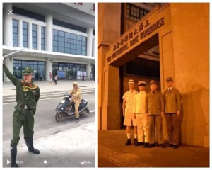 內地年輕人在抗戰紀念地點扮日軍耀武揚威