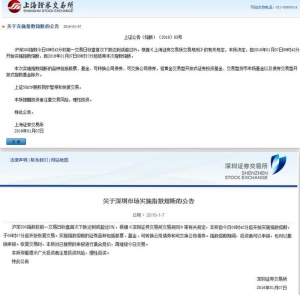 滬深股市今早因急跌再觸發熔斷機制全日停市