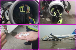 老婦搭飛機撒硬幣求平安險釀空難