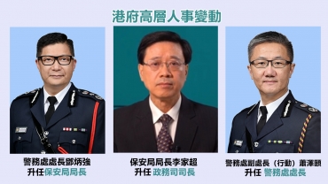 國務院任命李家超為政務司司長&nbsp;鄧炳強任保安局局長