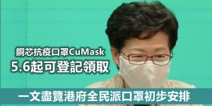 【懶人包】港府全民派口罩詳情：如何登記領取CuMask？