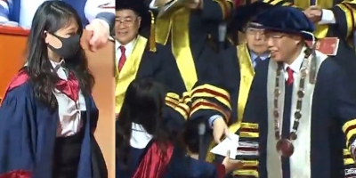 拒與戴口罩畢業生握手合照 學生會批校長不尊重學生