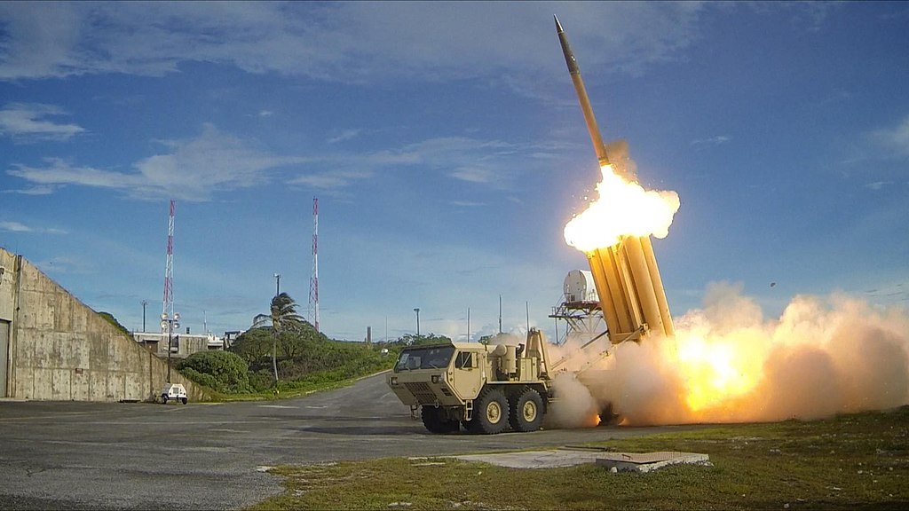 1024px The first of two Terminal High Altitude Area Defense THAAD interceptors is launched during a successful intercept test US Army