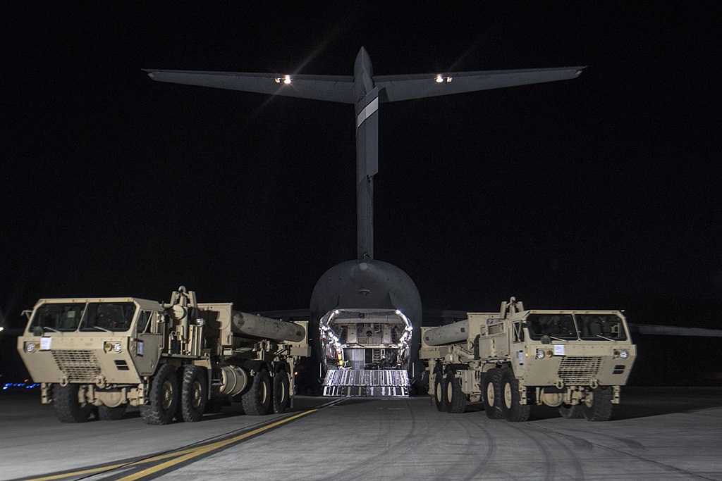 U.S. Forces Korea continued its progress in fulfilling the Republic of Korea - U.S. Alliance decision to install a Terminal High Altitude Area Defense (THAAD) on the Korean Peninsula as the first elements of the THAAD system arrived in the ROK. "The timely deployment of the THAAD system by U.S. Pacific Command and the Secretary of Defense gives my command great confidence in the support we will receive when we ask for reinforcemet or advanced capabilities," said Gen. Vincent K. Brooks, U.S. Forces Korea commander. (Courtesy Photo)