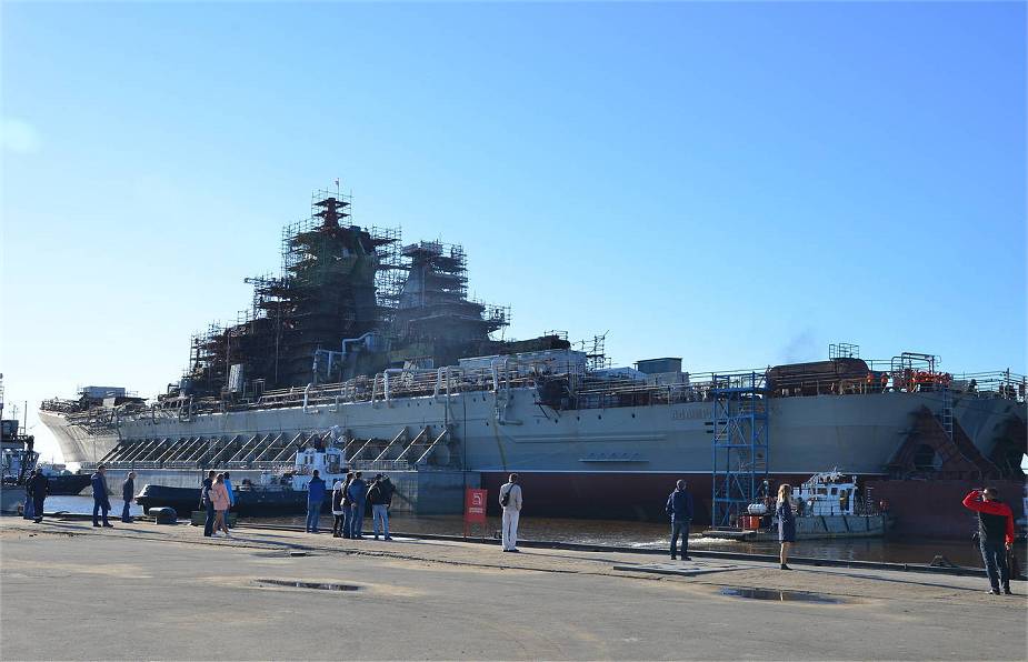 Russian Navy Admiral Nakhimov Kirov class upgraded nuclear cruiser continues its overhaul 925 001