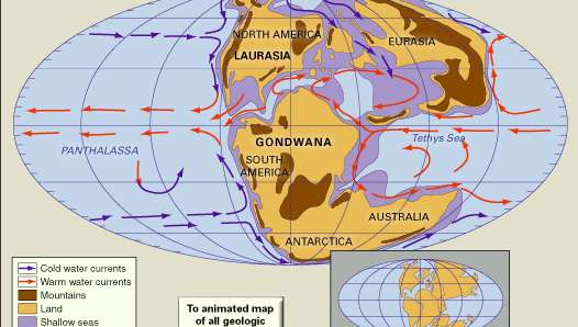 paleoceanography Paleogeography coastlines boundaries continents inset right