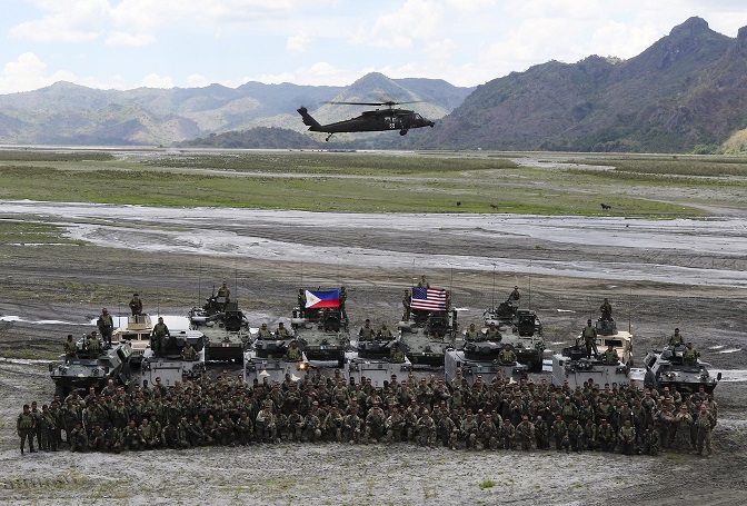 Task Force Regulars, headed by 5th Battalion, 20th Infantry Regiment, 1st Stryker Brigade Combat Team, 2nd Infantry Division and the 1st Brigade Combat Team, Philippine Army, completed a Combined Arms Live-Fire Exercise during Balikatan 2019 at Colonel Ernesto Ravina Air Base, Philippines, April 10, 2019. Balikatan is an annual U.S.-Philippine military training exercise in its 35th iteration which focuses on a variety of missions, including humanitarian assistance, disaster relief, counter-terrorism, and other combined military operations held from April 1 to April 12. Balikatan enables participating forces to maintain a high level of readiness and responsiveness and enhances combined military-to-military relations and capabilities. (U.S. Army Photo by Sgt. 1st Class John Etheridge)